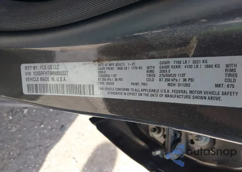 2021 Ram 1500 Limited 4X4 5'7 Box from USA, damaged, VIN 1C6SRFHT9MN655337